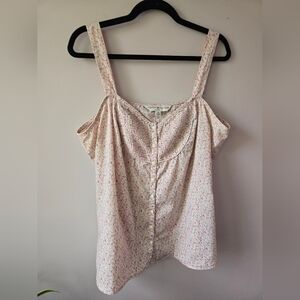 Tommy Hilfiger Floral Pintuck Button-Front Cami Tank - Size 18